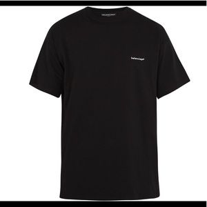 Balenciaga Black Oversized Small Logo T Shirt